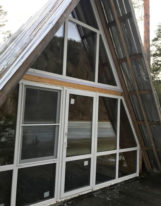 Панорамное остекление A-frame дома, Красноярск